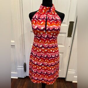 Milly of New York Pink and Orange Midi Dress